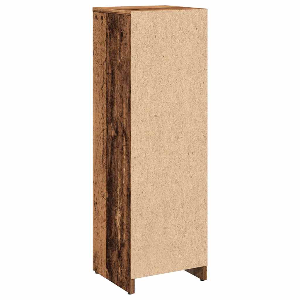 Badkamerkast 30x30x95 cm bewerkt hout oud houtkleurig