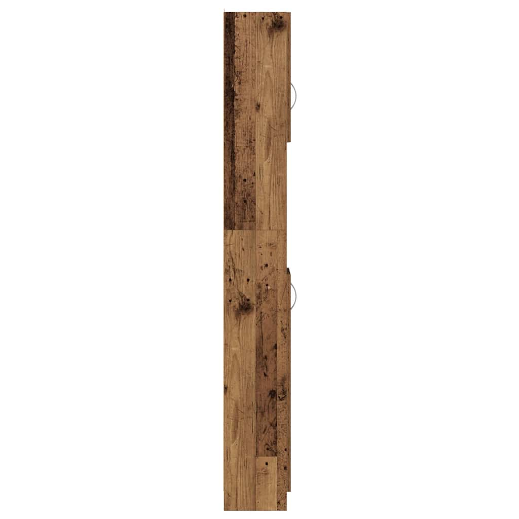 Badkamerkast 32x25,5x190 cm bewerkt hout oud houtkleurig