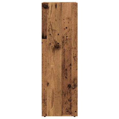 Badkamerkast 30x30x95 cm bewerkt hout oud houtkleurig