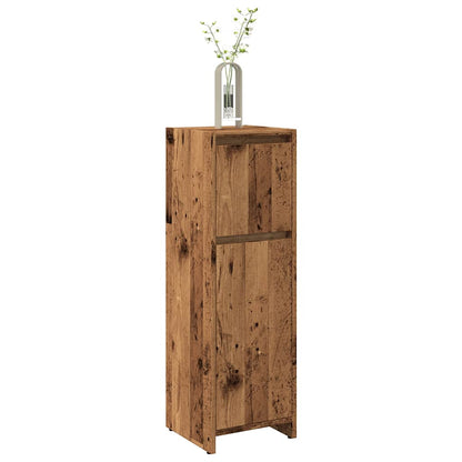 Badkamerkast 30x30x95 cm bewerkt hout oud houtkleurig