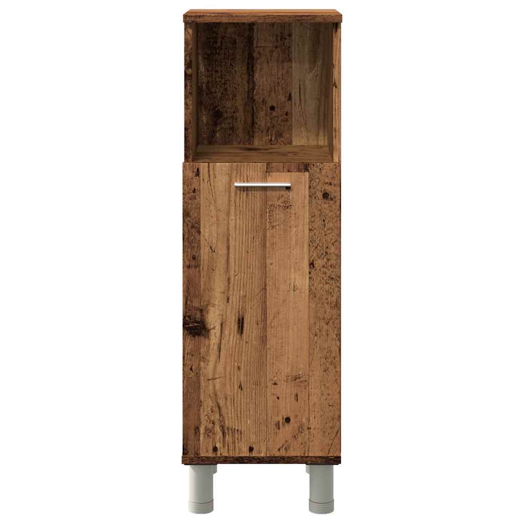 Badkamerkast 30x30x95 cm bewerkt hout oud houtkleurig