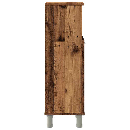 Badkamerkast 30x30x95 cm bewerkt hout oud houtkleurig