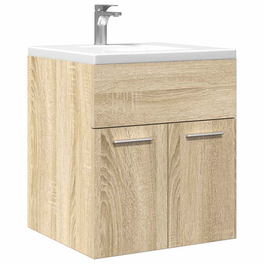 Wastafelkast 41x38,5x46 cm bewerkt hout sonoma eikenkleurig