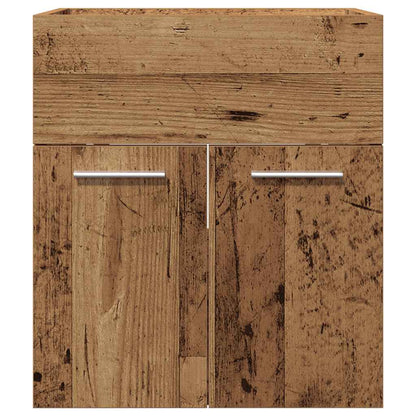 Wastafelkast 41x38,5x46 cm bewerkt hout oud houtkleurig