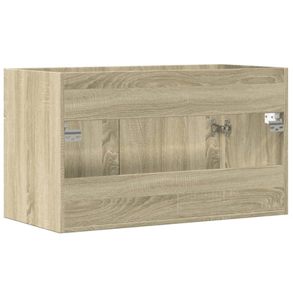 Wastafelkast 90x38,5x46 cm bewerkt hout sonoma eikenkleurig