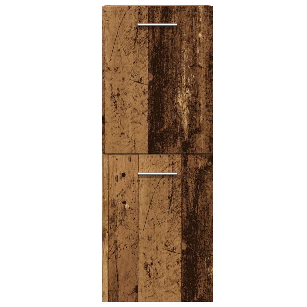 Badkamerwandkast 30x30x80 cm bewerkt hout oud houtkleurig