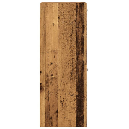 Badkamerwandkast 30x30x80 cm bewerkt hout oud houtkleurig