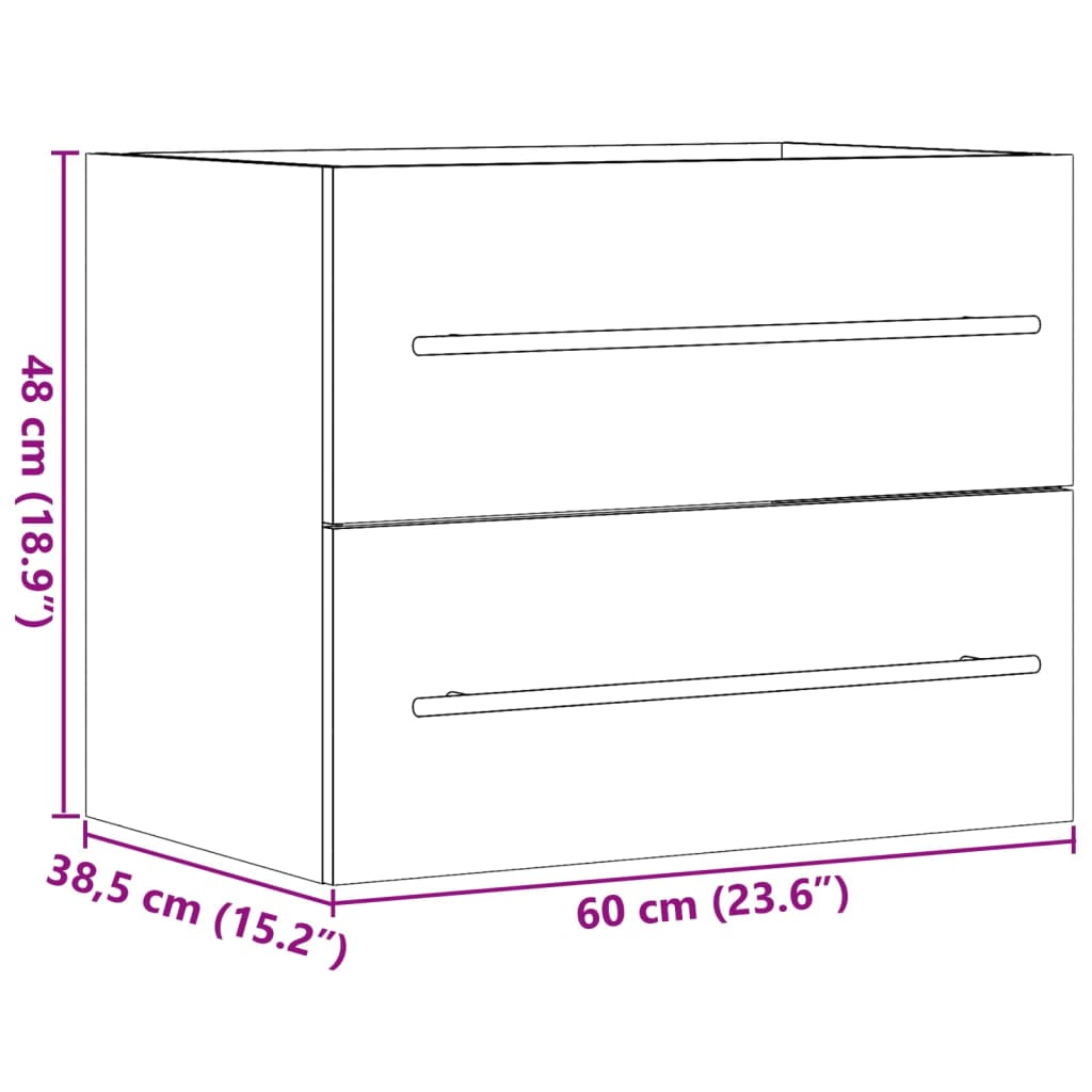 Wastafelkast 60x38,5x48 cm spaanplaat sonoma eikenkleurig