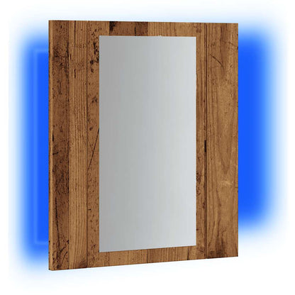 Badkamerspiegelkast LED 40x12x45 cm bewerkt hout oud hout