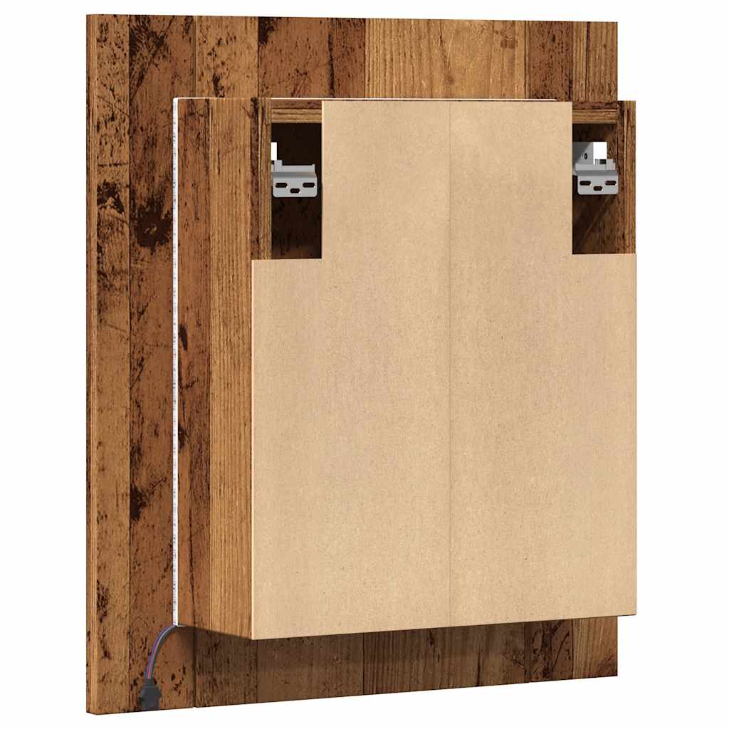 Badkamerspiegelkast LED 40x12x45 cm bewerkt hout oud hout