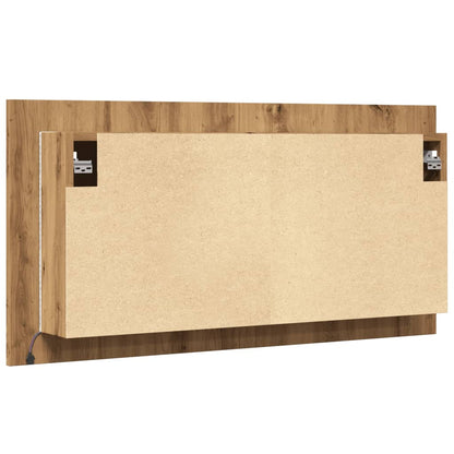 Spiegelkast LED 90x12x45 cm bewerkt hout artisanaal eikenkleur