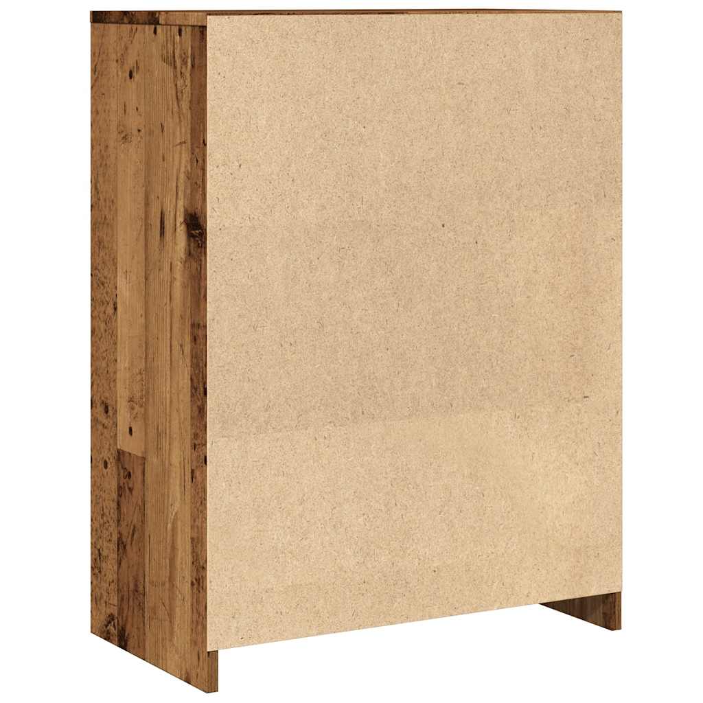 Badkamerkast 60x33x80 cm bewerkt hout oud houtkleurig