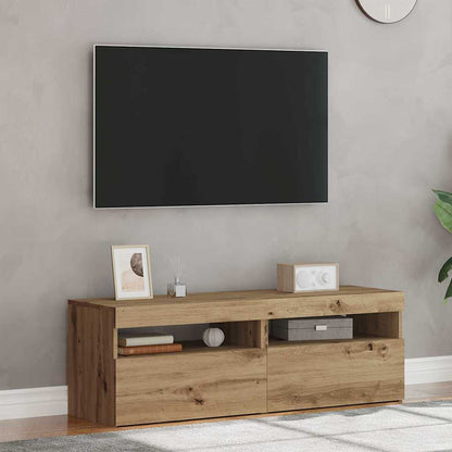 Tv-meubels met LED 2 st bewerkt hout artisanaal eiken