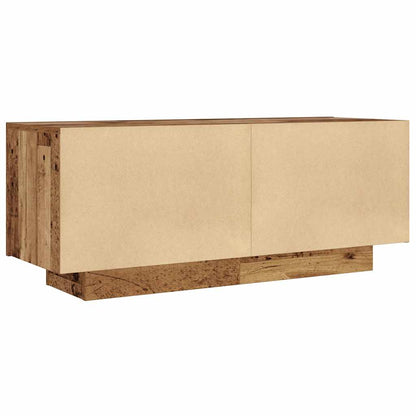 Tv-meubel 100x35x40 cm bewerkt hout oud houtkleurig