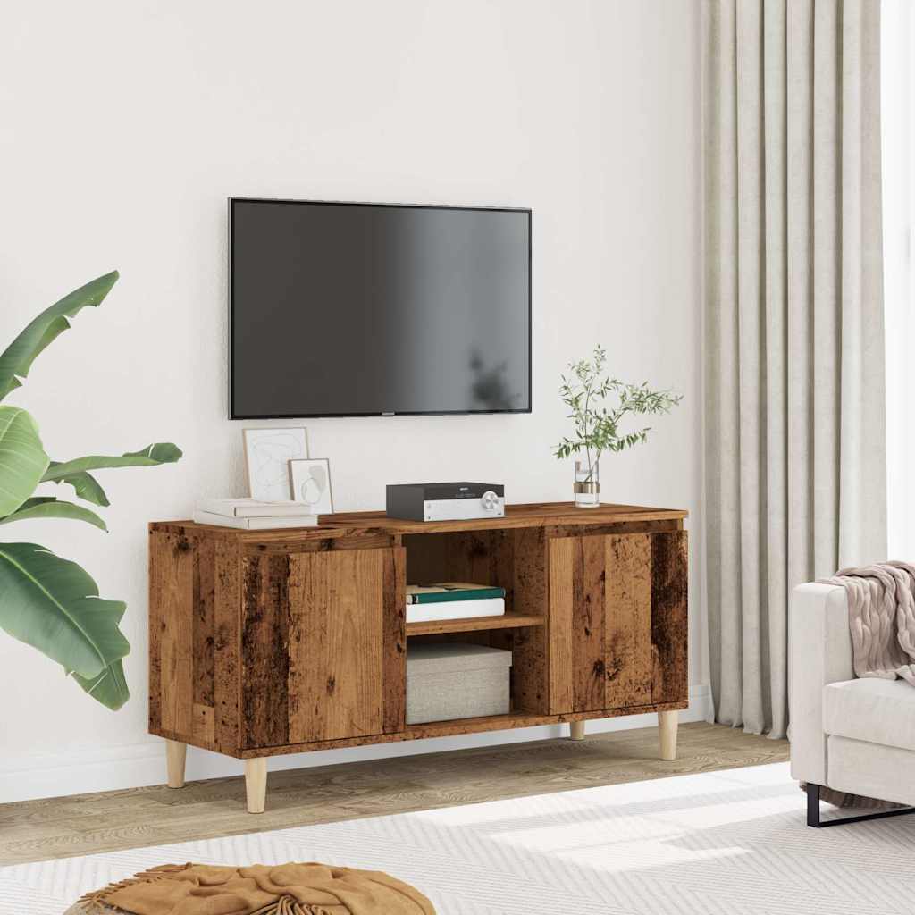 Tv-meubel 102x35x50 cm bewerkt hout oud houtkleurig