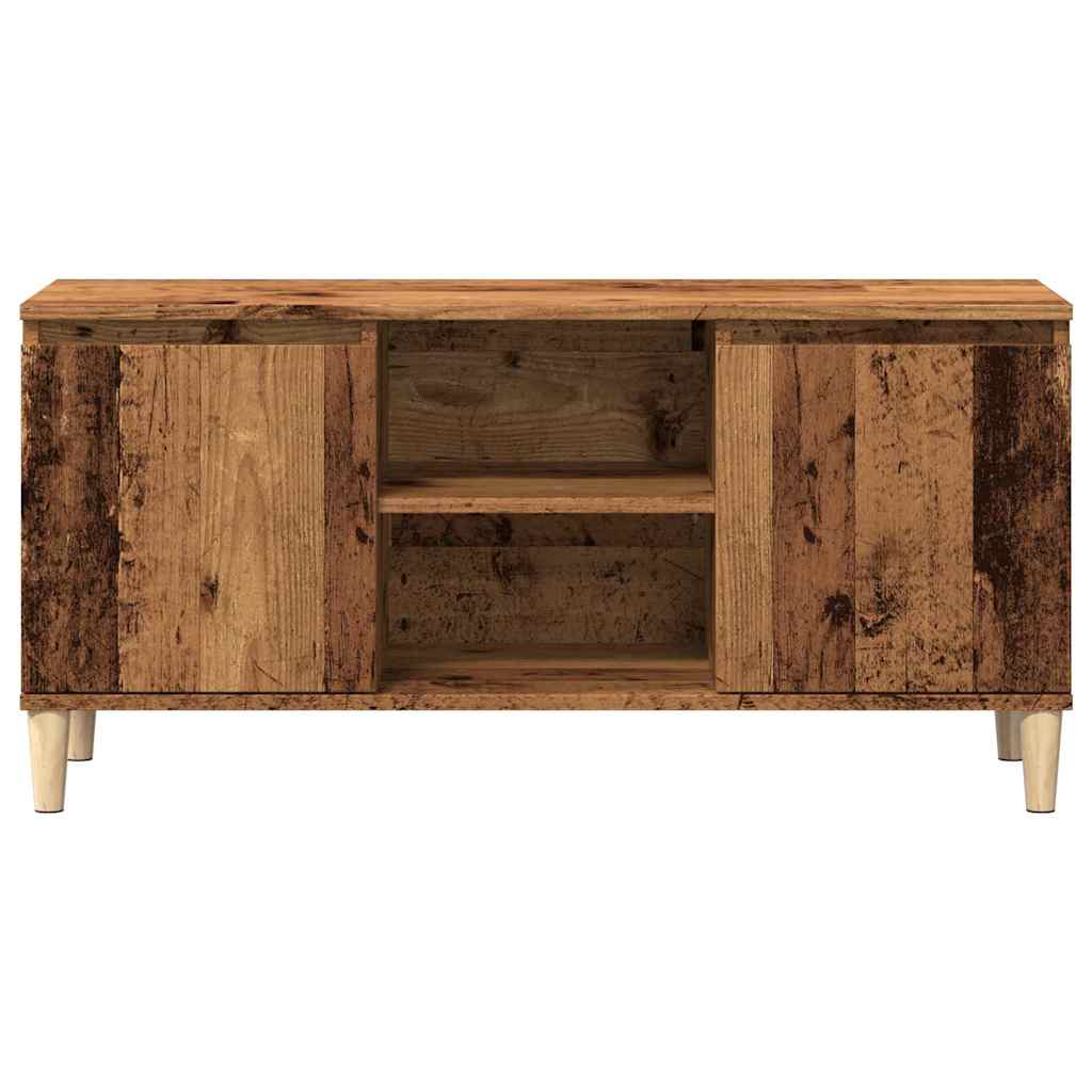 Tv-meubel 102x35x50 cm bewerkt hout oud houtkleurig