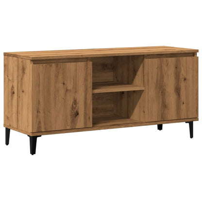 Tv-meubel 102x35x50 cm bewerkt hout artisanaal eikenkleur