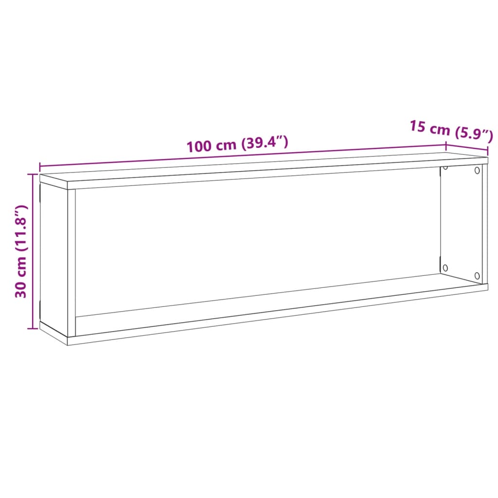 Wandschappen kubus 4st 100x15x30cm bewerkt hout artisanaaleiken