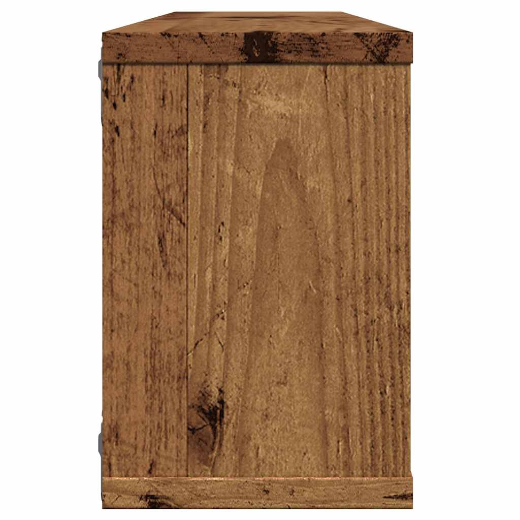 Wandschappen kubus 6 st 60x15x23 cm bewerkt hout oud houtkleur