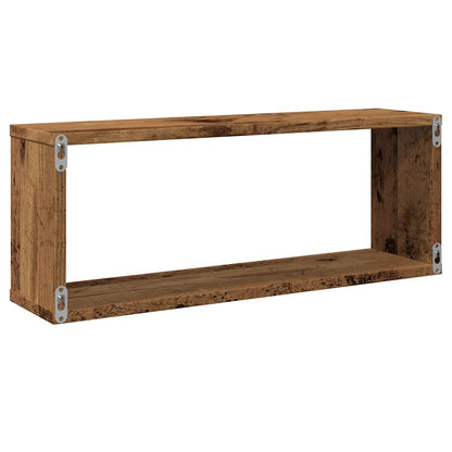 Wandschappen kubus 6 st 60x15x23 cm bewerkt hout oud houtkleur