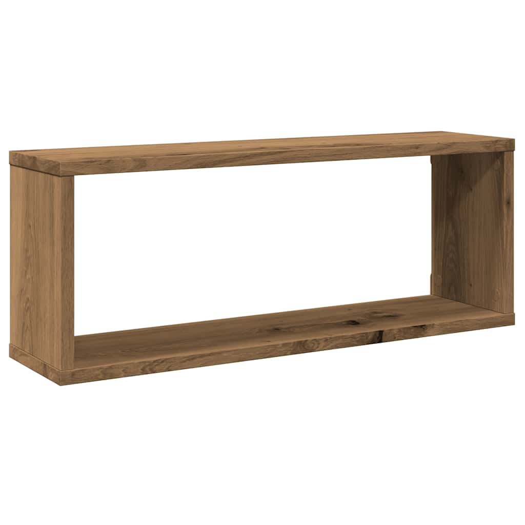 Wandschappen kubus 4 st 60x15x23 cm hout artisanaal eiken