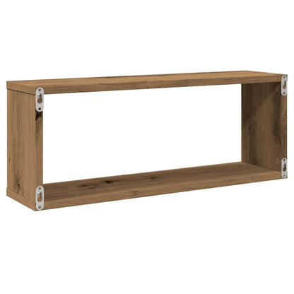 Wandschappen kubus 4 st 60x15x23 cm hout artisanaal eiken