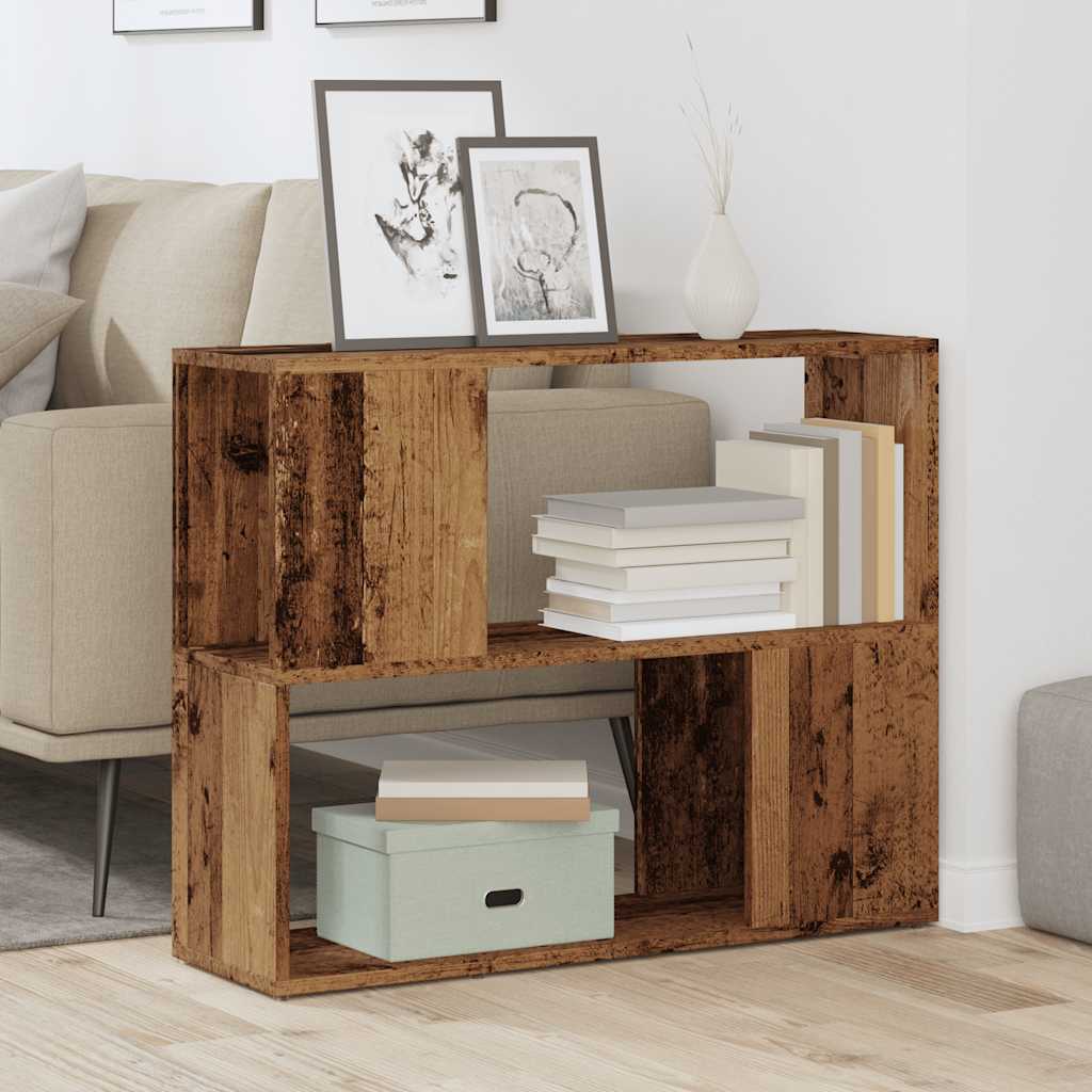 Boekenkast/kamerscherm 80x24x63 cm oud houtkleurig