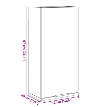 Badkamerkast wandgemonteerd 32x20x67 cm betongrijs