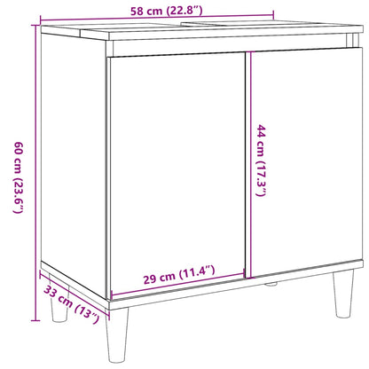 Wastafelkast 58x33x60 cm bewerkt hout betongrijs