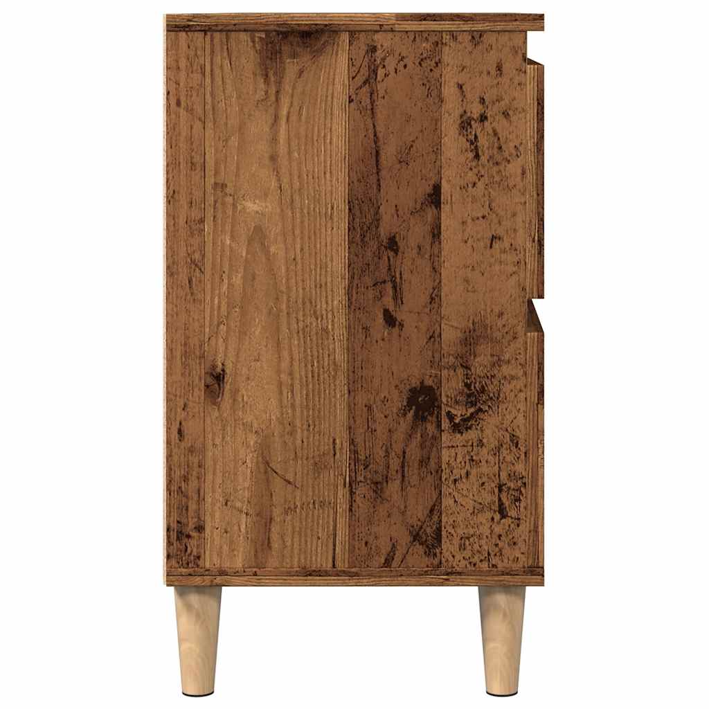 Wastafelkast 80x33x60 cm bewerkt hout oud houtkleurig