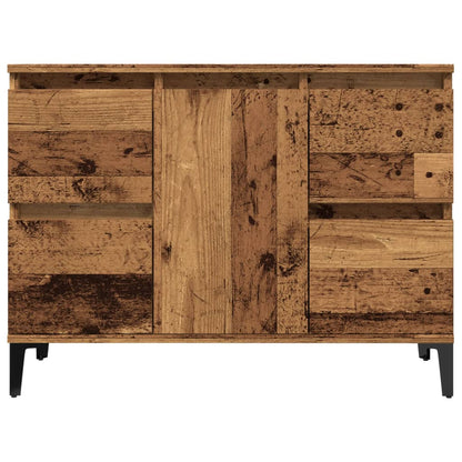 Wastafelkast 80x33x60 cm bewerkt hout oud houtkleurig