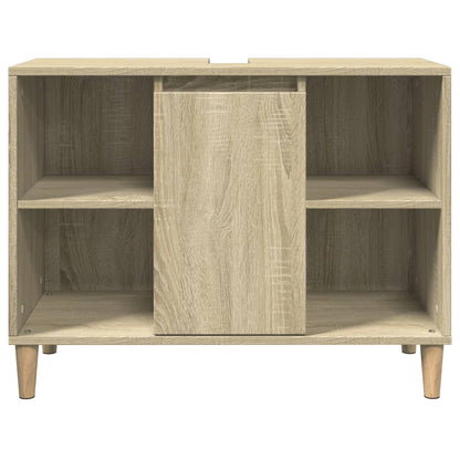 Badkamerkast 80x33x60 cm bewerkt hout sonoma eikenkleurig