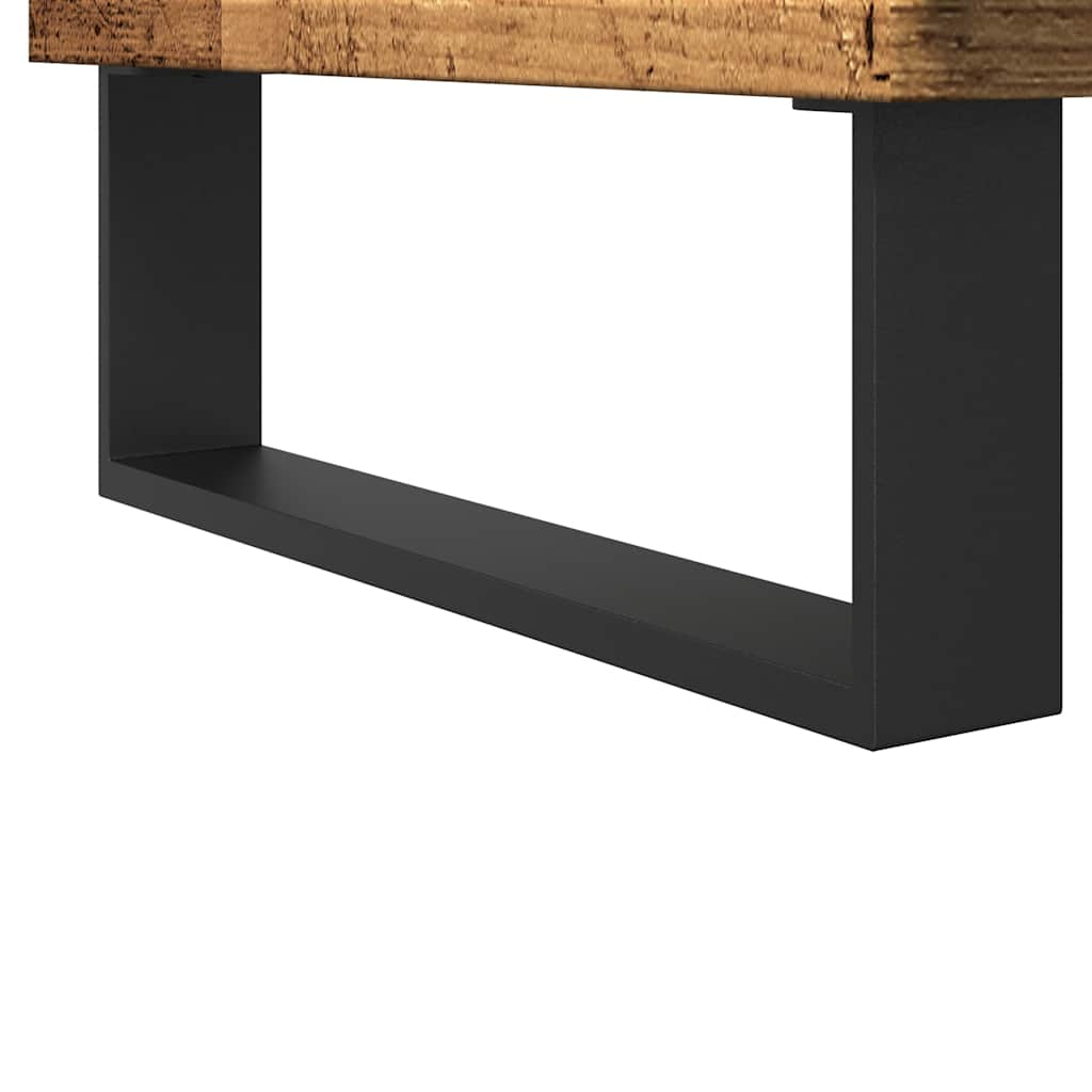 Badkamerkast 65x33x60 cm bewerkt hout oud houtkleurig