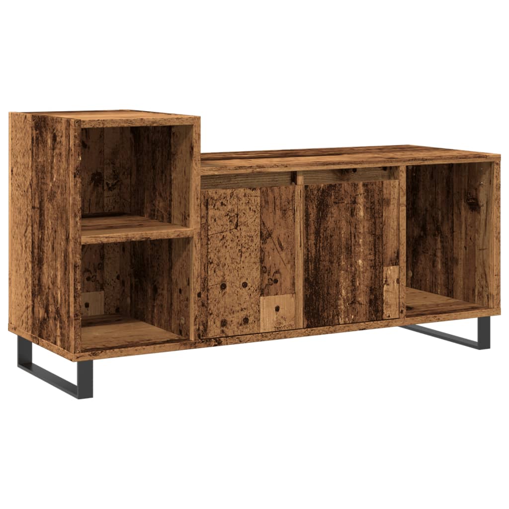 Tv-meubel 100x35x55 cm bewerkt hout oud houtkleurig