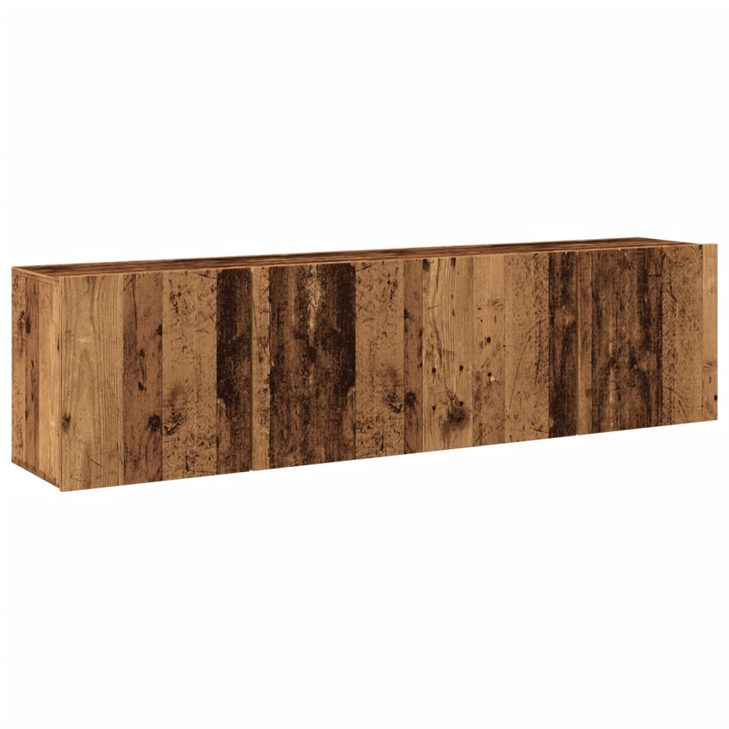 Tv-meubels 2 st wandgemonteerd 80x30x41 cm oud houtkleurig