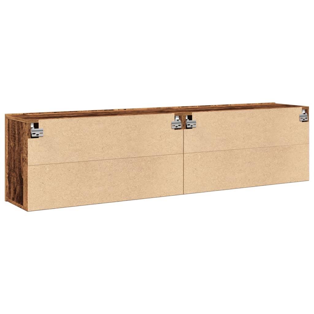 Tv-meubels 2 st wandgemonteerd 80x30x41 cm oud houtkleurig