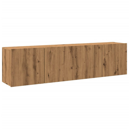 Tv-meubels 2 st wandgemonteerd 80x30x41cm artisanaal eikenkleur