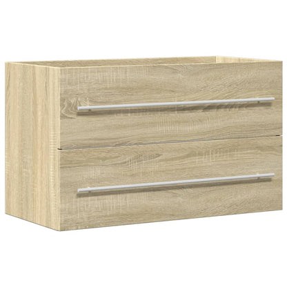 Wastafelkast 80x38,5x48 cm bewerkt hout oud houtkleurig