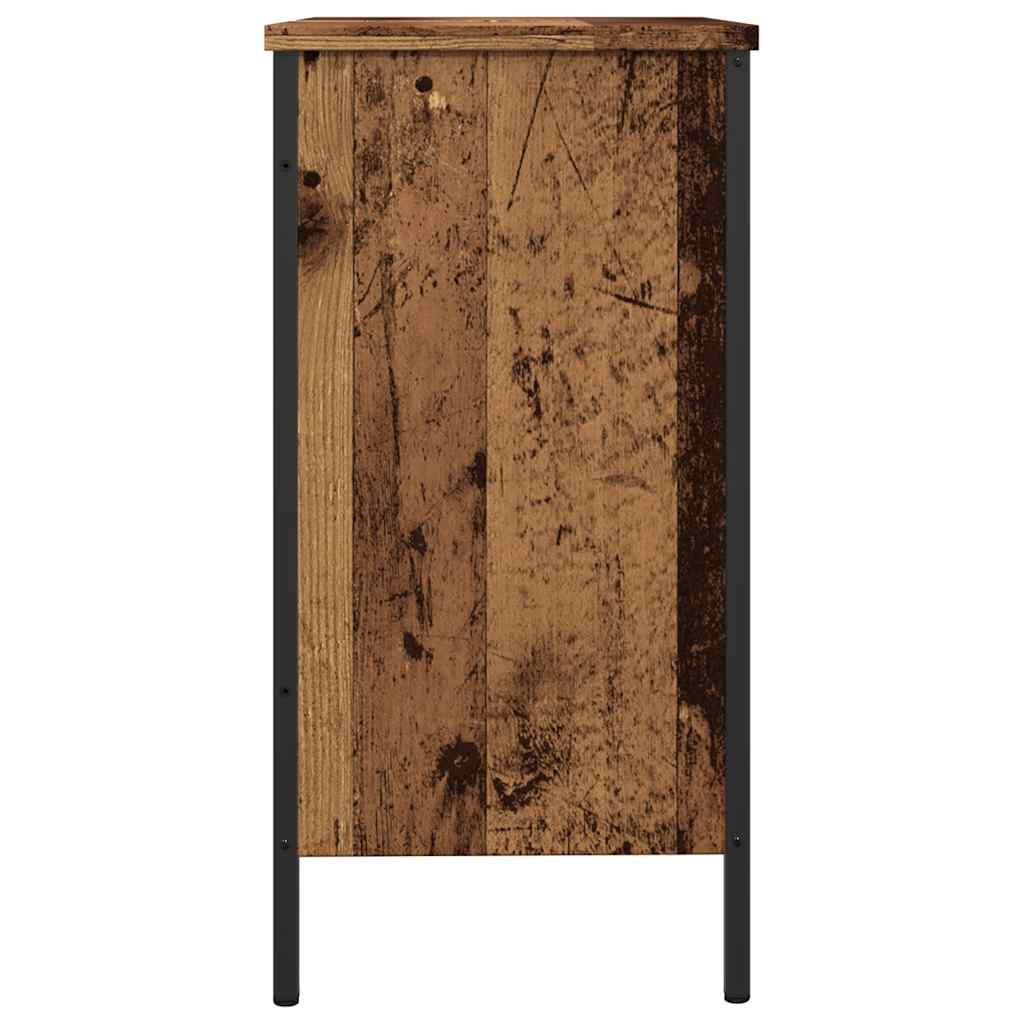 Wastafelkast 80x30x60 cm bewerkt hout oud houtkleurig