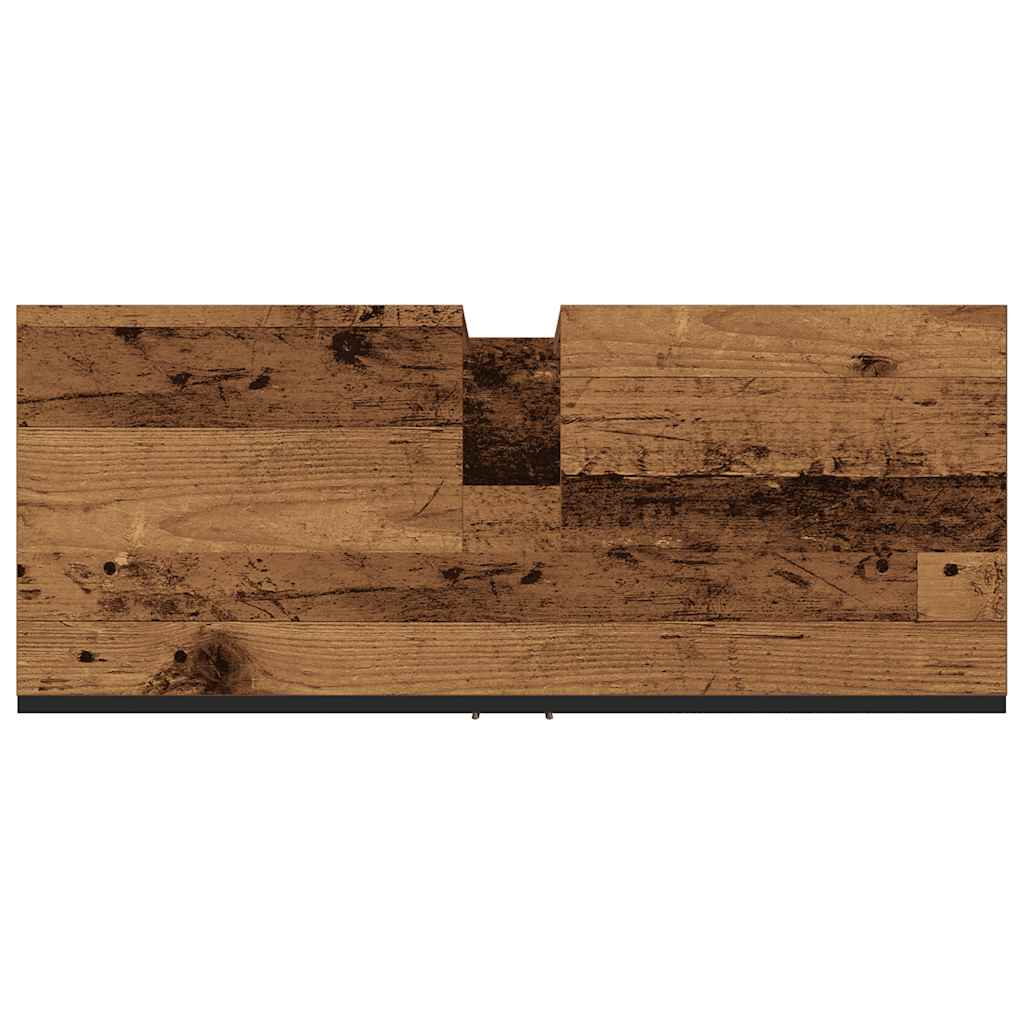 Wastafelkast 80x30x60 cm bewerkt hout oud houtkleurig