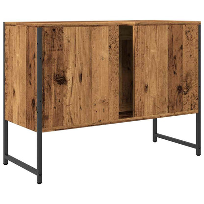 Badkamerkast 80x33x60 cm bewerkt hout oud houtkleurig