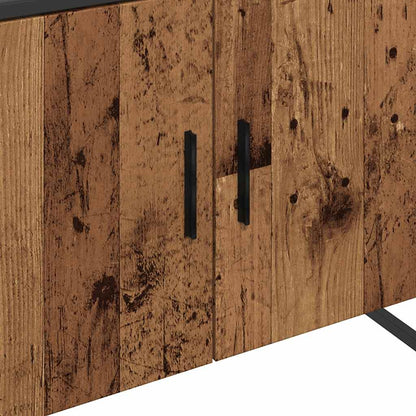 Badkamerkast 80x33x60 cm bewerkt hout oud houtkleurig