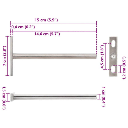 Zwevende plankdragers 12st onzichtbaar Ø10x150 mm koolstofstaal