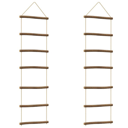 Wanddecoraties laddervormig 2 st 30x100 cm naturel tak