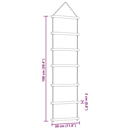 Wanddecoraties laddervormig 2 st 30x100 cm naturel tak