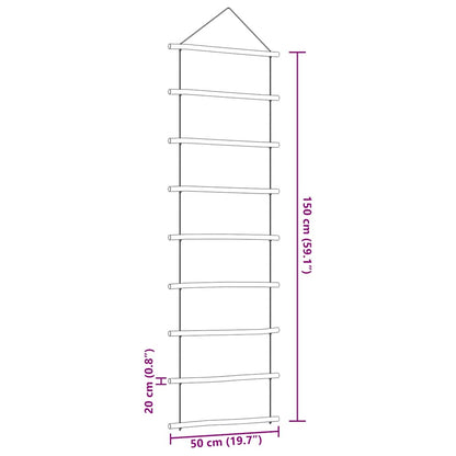 Wanddecoratie laddervormig 50x150 cm naturel tak