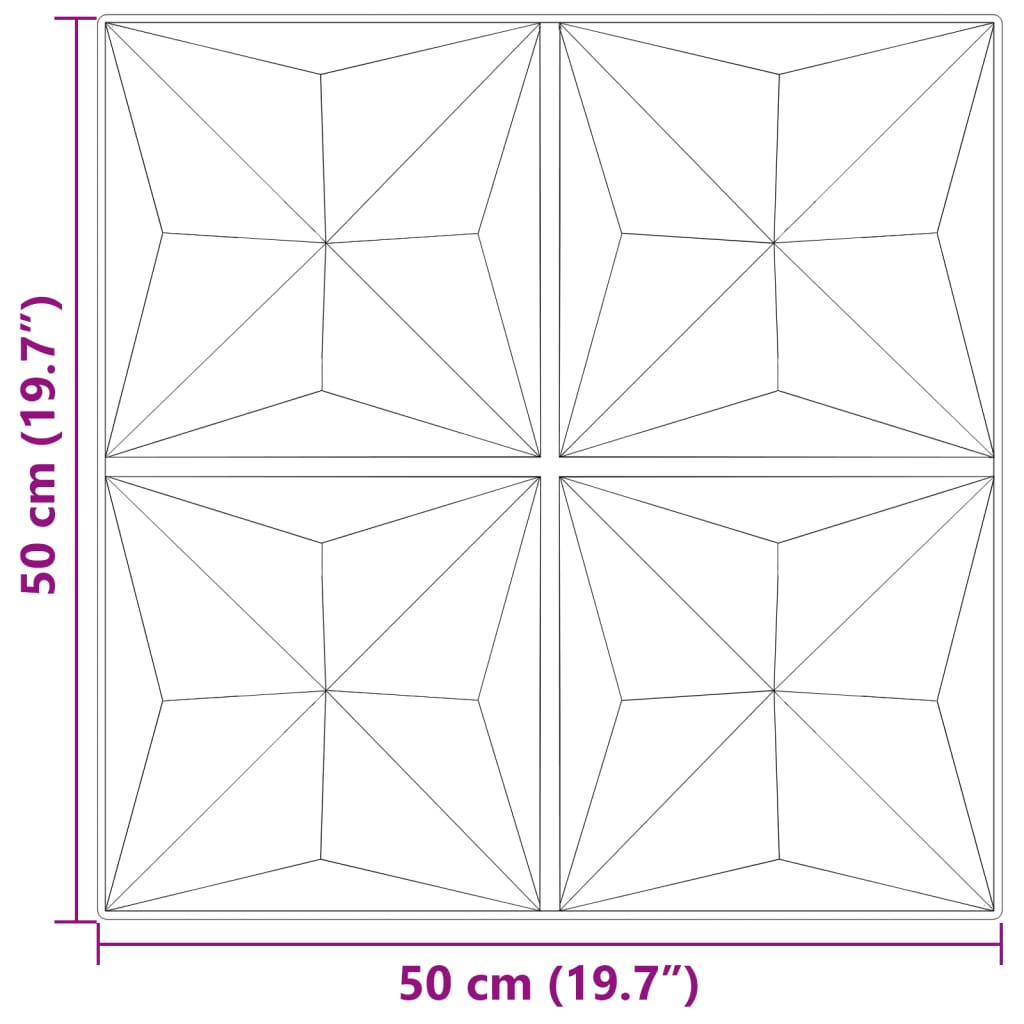 12 st Wandpanelen origami 3 m² 50x50 cm XPS beton