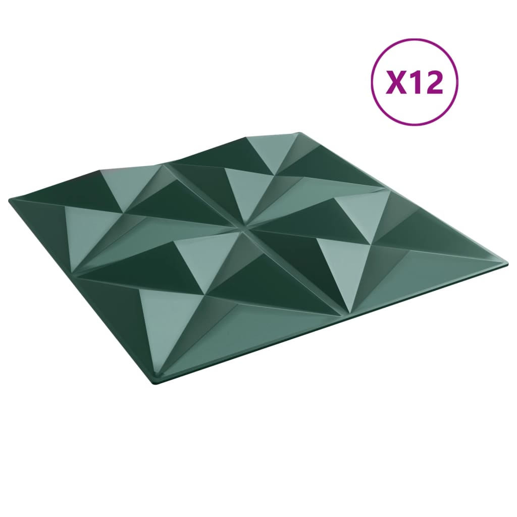 12 st Wandpanelen origami 3 m² 50x50 cm XPS groen