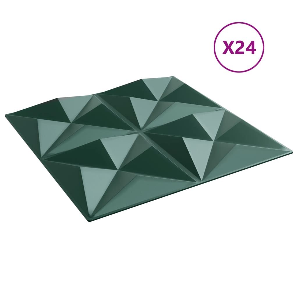 24 st Wandpanelen origami 6 m² 50x50 cm XPS groen