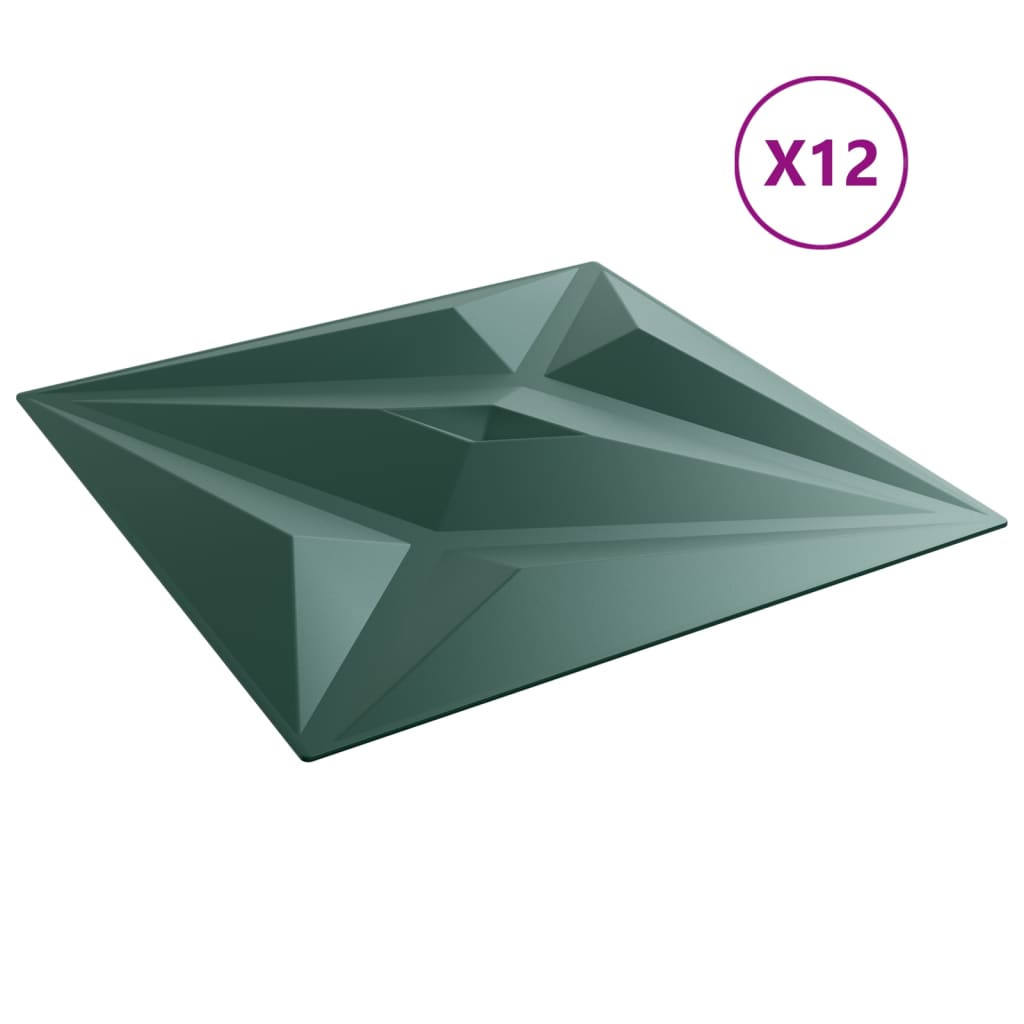 12 st Wandpanelen ster 3 m² 50x50 cm XPS groen